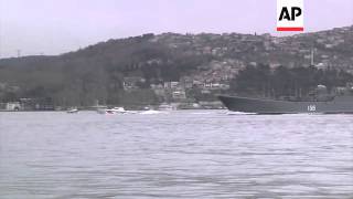 Two Russian warships pass through Bosphorus, likely en route to Crimean peninsul