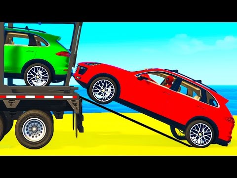 COLOR SUV CARS Transportation in Spiderman Cartoon w Colors