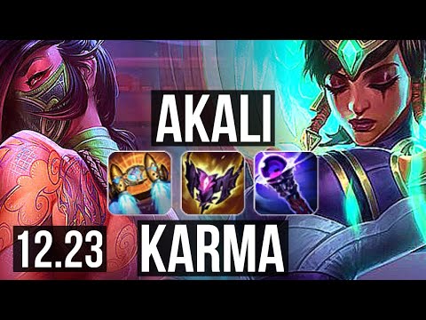 AKALI vs KARMA (MID) | 7 solo kills, Legendary, 16/4/8, 300+ games | KR Master | 12.23