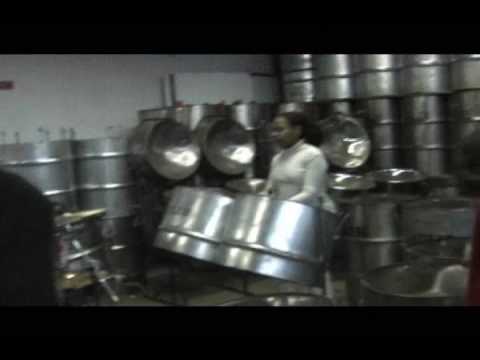 Adlib Steel Orchestra youths in the panyard # 1