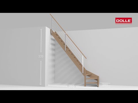 Montagevideo Raumspartreppe DOLLE Brest, viertel gewendelt