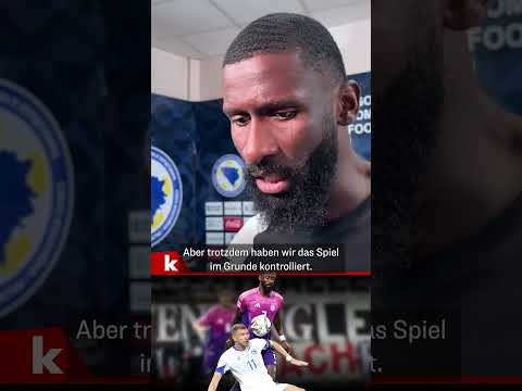 Rüdiger lacht über Dzeko-Rempler während des Interviews #shorts