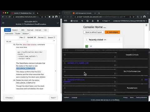AWS Academy Cloud Operations (SysOps) Module 11: Activity 11-Troubleshoot CloudFormation