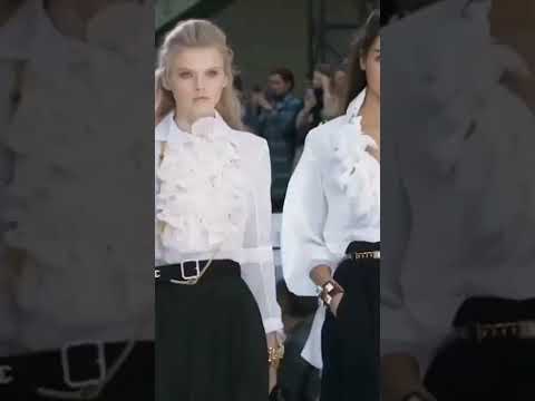 Evie Harris and Nora Atal walking for Chanel FW 20