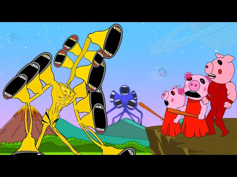 Siren Head Gold, Siren Head Ailen Vs Piggy Family + More | Roblox Piggy Animation - GV Studio