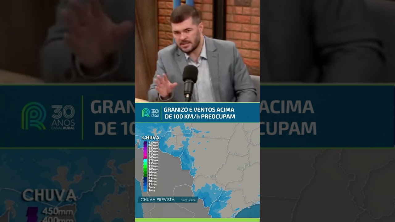 Granizo e ventos acima de 100 km/h preocupam | Previsão do tempo