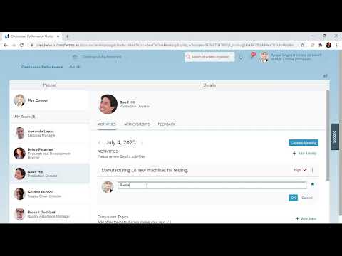 SuccessFactors Continuous Performance - How to provide updates on a direct report's activity