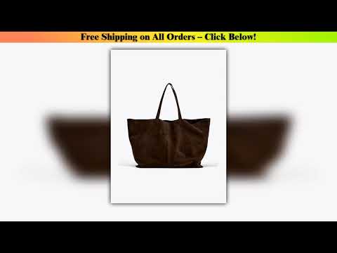 Ladies' single-shoulder bag, cowhide handbag, super large capacity shopping bag, solid-color
