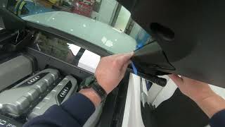 Audi R8 Gen1 engine bay side panel removal process