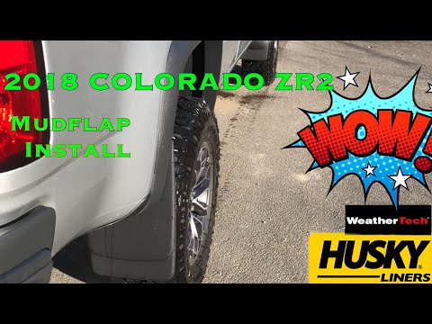 2018 Colorado ZR2 mudflap install WeatherTech and Husky