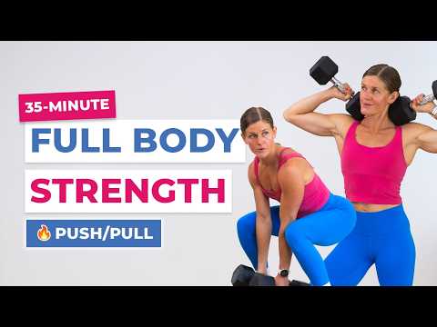 35-minütiges Ganzkörper-Hanteltraining | Push + Pull Krafttraining für Zuhause