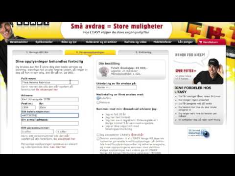 Lån 25.000 kr. fra LEASY utan sikkerhet