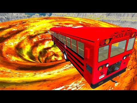 Jumping Into Volcano Vortex With Cars #2 - BeamNG drive