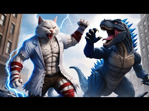 Is Your KITTEN Brave Enough to Take On Godzilla? (4K)🐱⚔️🦖#cat #kitten #cute #catlover