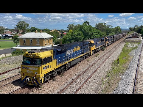 Pacific National 9201, LDP006 & LDP007 at East Maitland - 13/2/25
