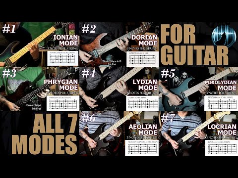 ALL SEVEN MODES FOR GUITAR | Three Notes Per String Scale Shapes | WITH TAB