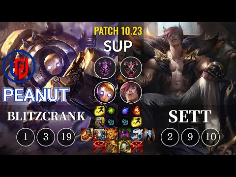 LGD Peanut Blitzcrank vs Sett Sup - KR Patch 10.23