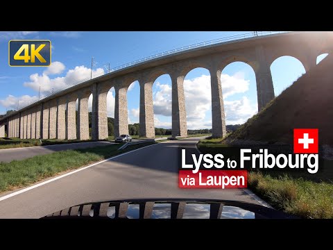 Driving from Lyss to Fribourg | Road Trip in Switzerland