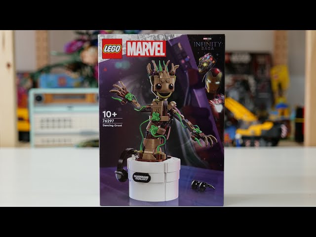 Vídeo relacionado con LEGO Marvel Groot Bailarín Figura Articulada del Personaje de Guardianes de la Galaxia, Juguete de Construcción de Superhéroes, Regalo de Vengadores para Niños y Niñas de 10 Años o Más 76297