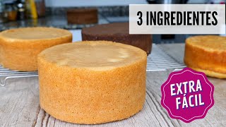 BIZCOCHO ESPONJOSO BASICO | con 3 INGREDIENTES, bizcochuelo genovés, NORMAL Y DE CHOCOLATE.