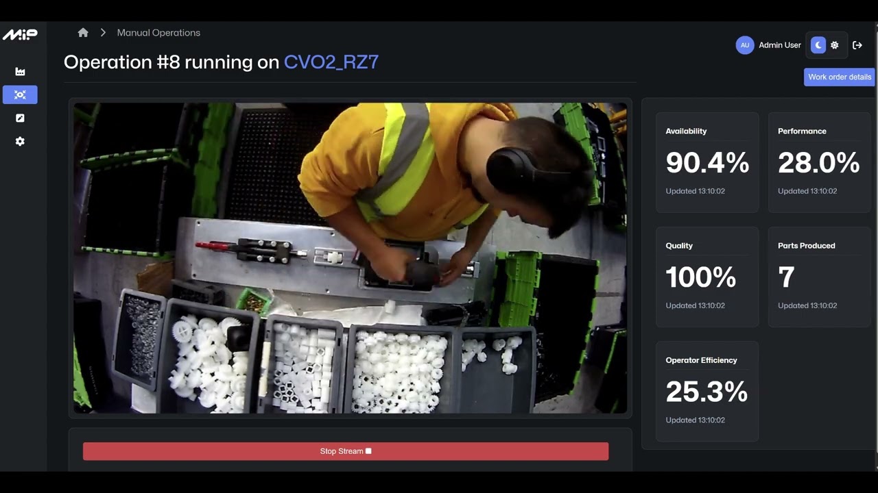 DataQI computer vision timing a manual assembly operator