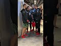 Belal Muhammad getting some last minute advice from Khabib