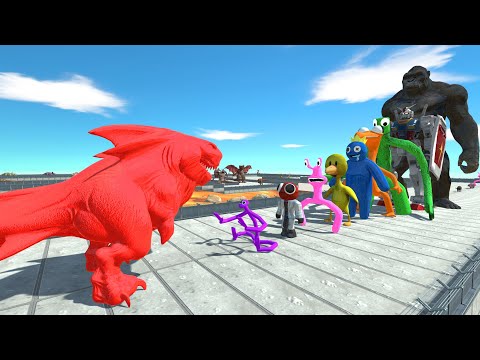 Megalodon Rex Red vs King Kong LAVA DEATH RUN - Animal Revolt Battle Simulator