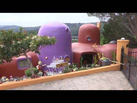 An upscale California suburb is filing suit against a homeowner who created an homage to the 1960's cartoon family, the Flintstones. Hillsborough wants retired publishing mogul Florence Fang to remove her dinosaur statues and painted mushrooms. (April 4)