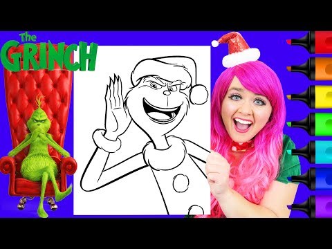 Coloring The Grinch Mean Santa Claus Christmas Coloring Page Prismacolor Markers | KiMMi THE CLOWN Video