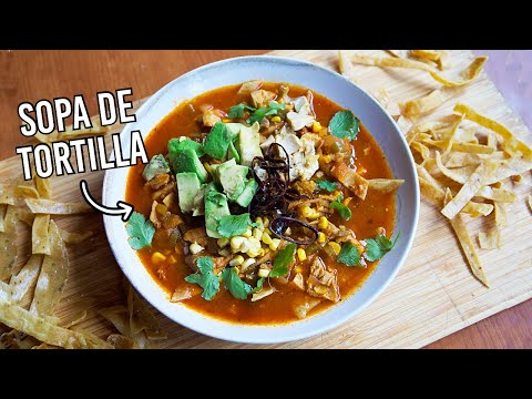 Sopa de tortilla mexicana 100% auténtica