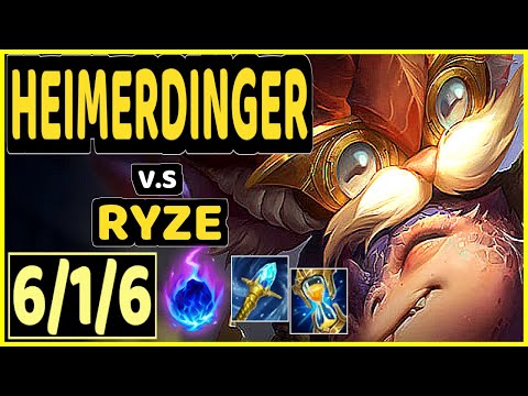 HEIMERDINGER vs RYZE - 6/1/6 KDA TOP GAMEPLAY - NA Ranked DIAMOND