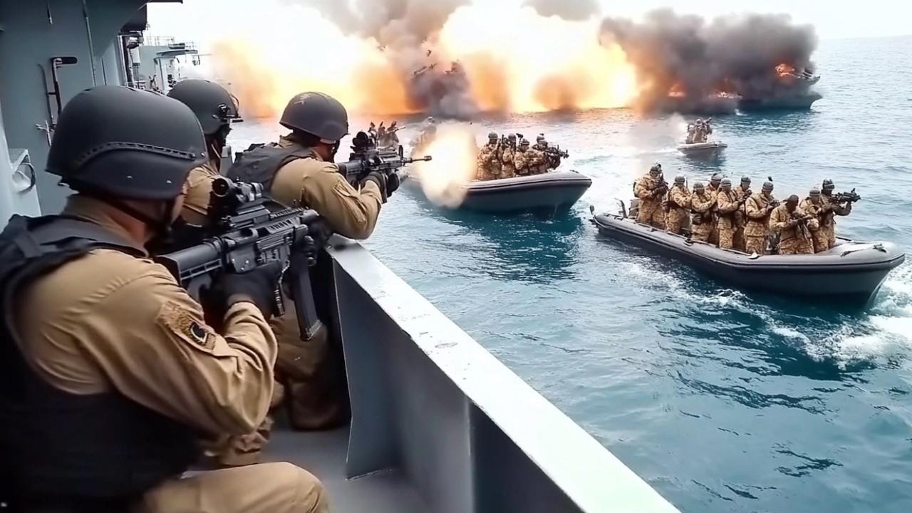US Navy Released New Footage of a Somali Pirate Ambush at Sea