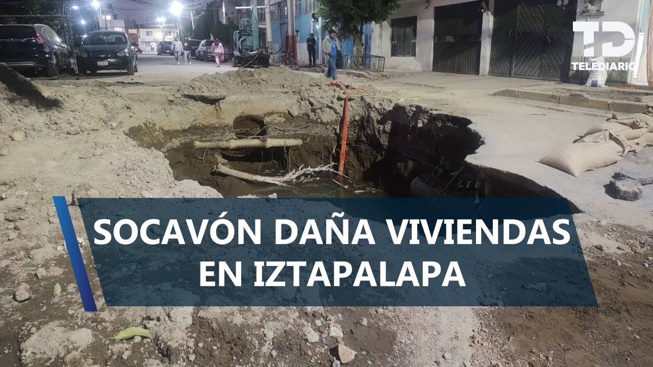 Grietas, hundimientos y viviendas en riesgo por socavón en Santa María Aztahuacán