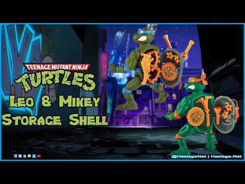 Teenage Mutant Ninja Turtles Classic Leonardo & Michelangelo w/ Storage Shell #TMNT