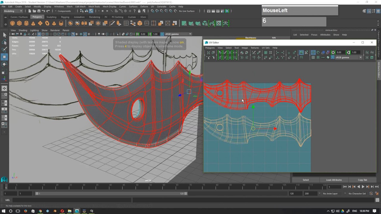 Basic UV Layout for a Sword