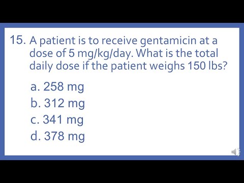 PTCB PTCE Practice Test Question 15 - Weight Based Dosage Calculation Pharmacy Math (CPhT Test Prep)