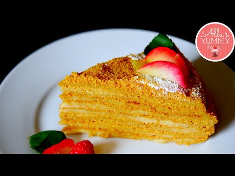 How to make Russian Honey Cake with Custard Filling | Honey Cake Recipe | Medovik