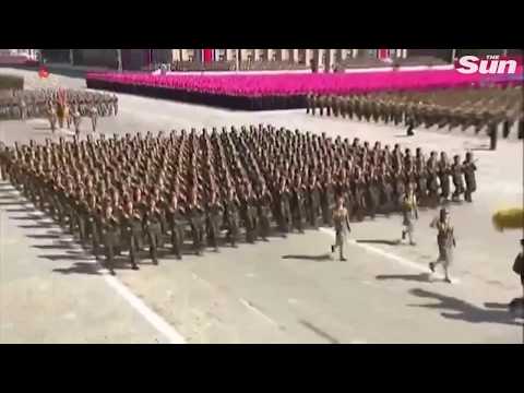 I put some Rick Astley over North Korean marching
