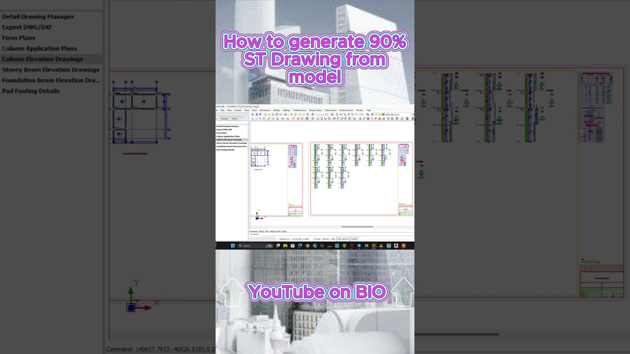 From Protastructure to AutoCAD  prota detail generating structural drawings #structuraldrawing