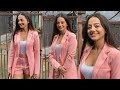 Helly Shah Looking Super Hot In Mini Dress Spotted At Andheri