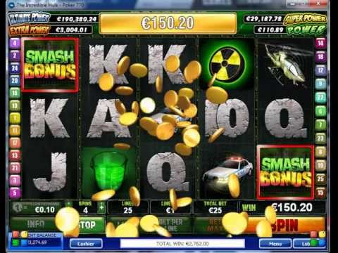 Incredible Hulk slot big win - Smash bonus maximum value (25€ bet!)