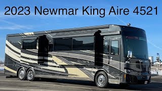 A preview image of the linked video showcasing 2023 Newmar King Aire 4521