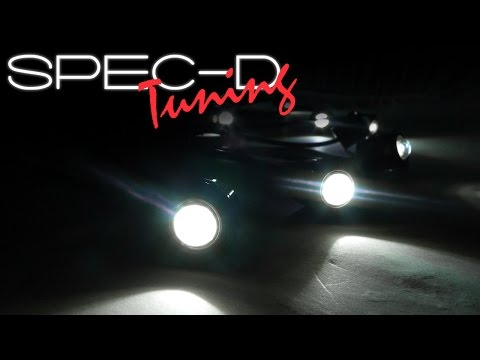 SPECDTUNING DEMO VIDEO: Super White Round DRL Eagle Eye LED Daytime Running Light