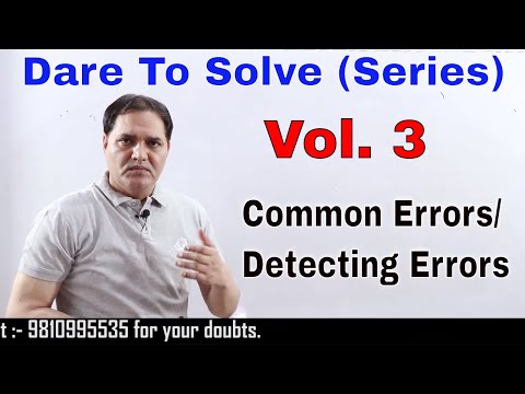 Common Errors/Detecting Errors (Practice sets 1 to 10) Vol. 3 Video