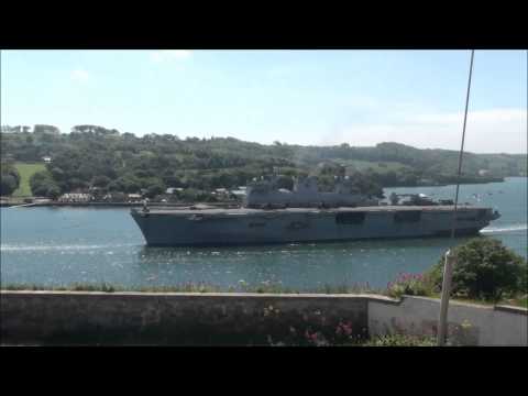 HMS OCEAN leaving Devonport