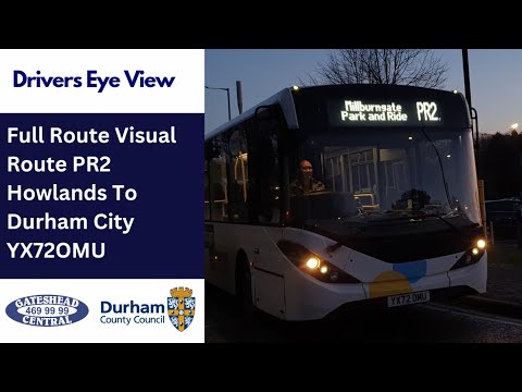 DEV: Full Route Visual | Durham Park and Ride Bus Route PR2 - Howlands To Durham City | YX72OMU