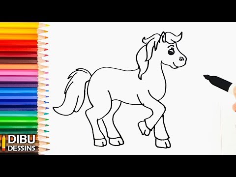 Comment dessiner un Cheval | Dessin de Cheval très facile