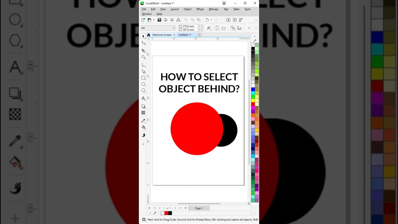 Select Object Behind | CorelDraw Tutorial For Beginners #coreldraw #tutorial #design #coreldesign