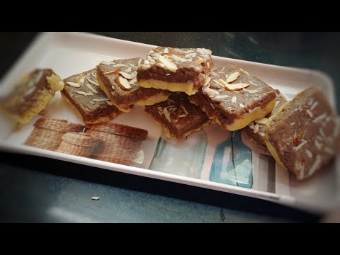 Chocolate burfi recipe | double layered milk powder burfi recipe | sailu Cooking corner