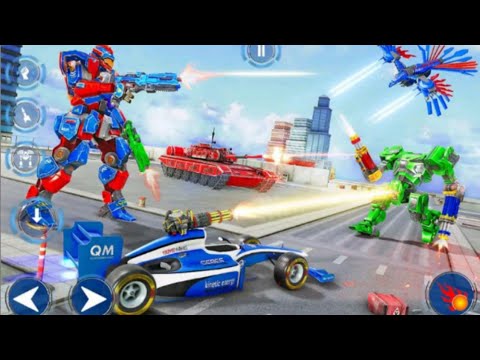 Police tank robot game and eagle robot car game with multi robot transformations